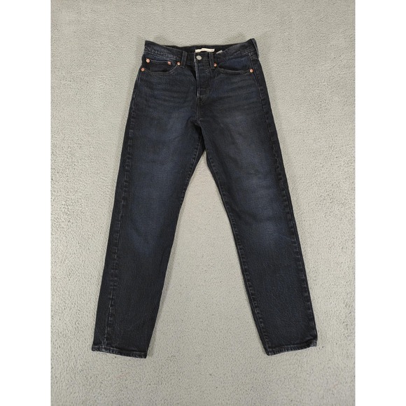 Vintage Levis Jeans Big E Womens 27 Black Wedgie Fit High Rise Button Denim Slim - Picture 1 of 16